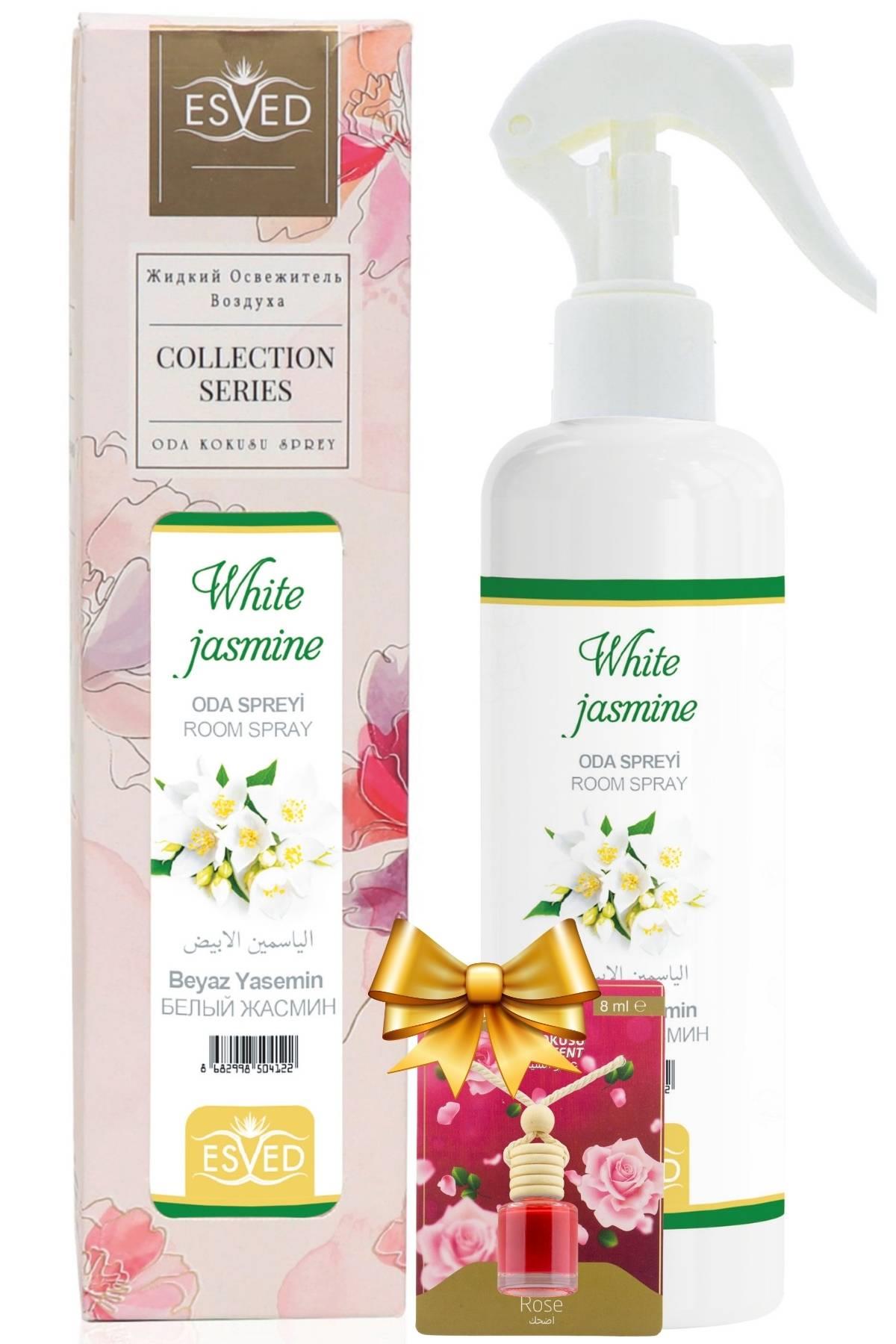 Beyaz Yasemin Kokusu Sprey 400Ml. Gül Kokusu Araba Kokusu 8Ml. Hediyeli