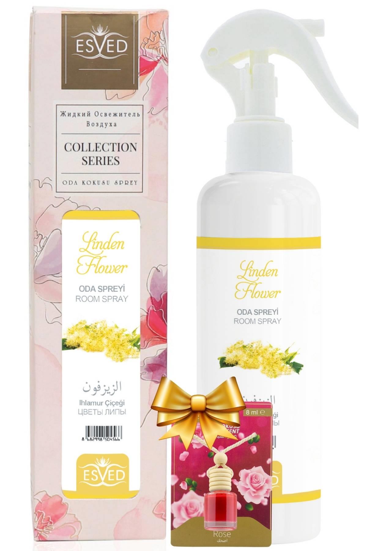Ihlamur Çiçeği Kokusu Sprey 400Ml. Gül Kokusu Araba Kokusu 8Ml. Hediyeli