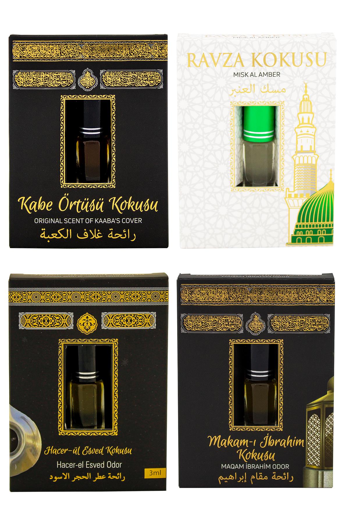 Kabe Örtüsü Kokusu Medine Ravza Kokusu Hacerül Esved Kokusu ve Makamı İbrahim kokusu Alkolsüz Esans 3ml