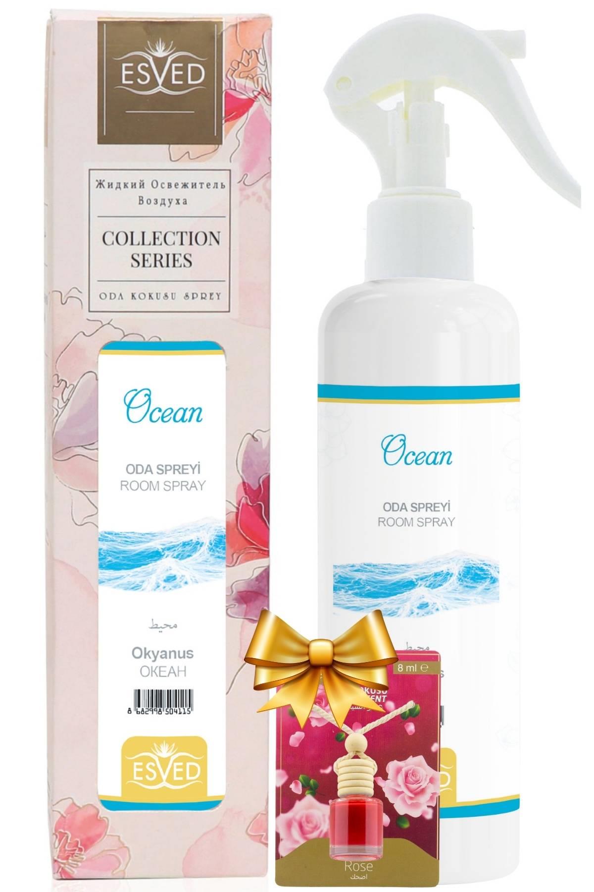 Okyanus Kokusu Sprey 400Ml. Gül Kokusu Araba Kokusu 8Ml. Hediyeli