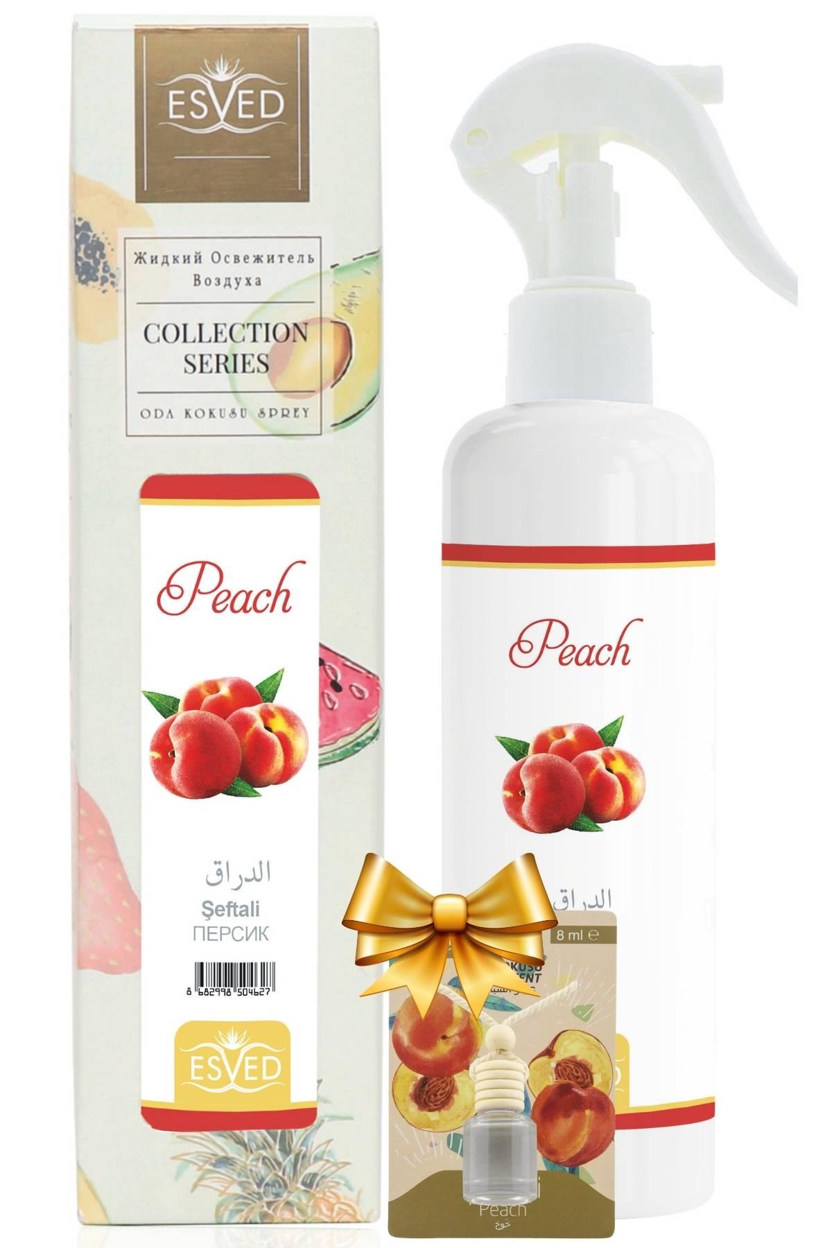 Şeftali Kokusu Sprey 400Ml. Şeftali Kokusu Araba Kokusu 8Ml. Hediyeli