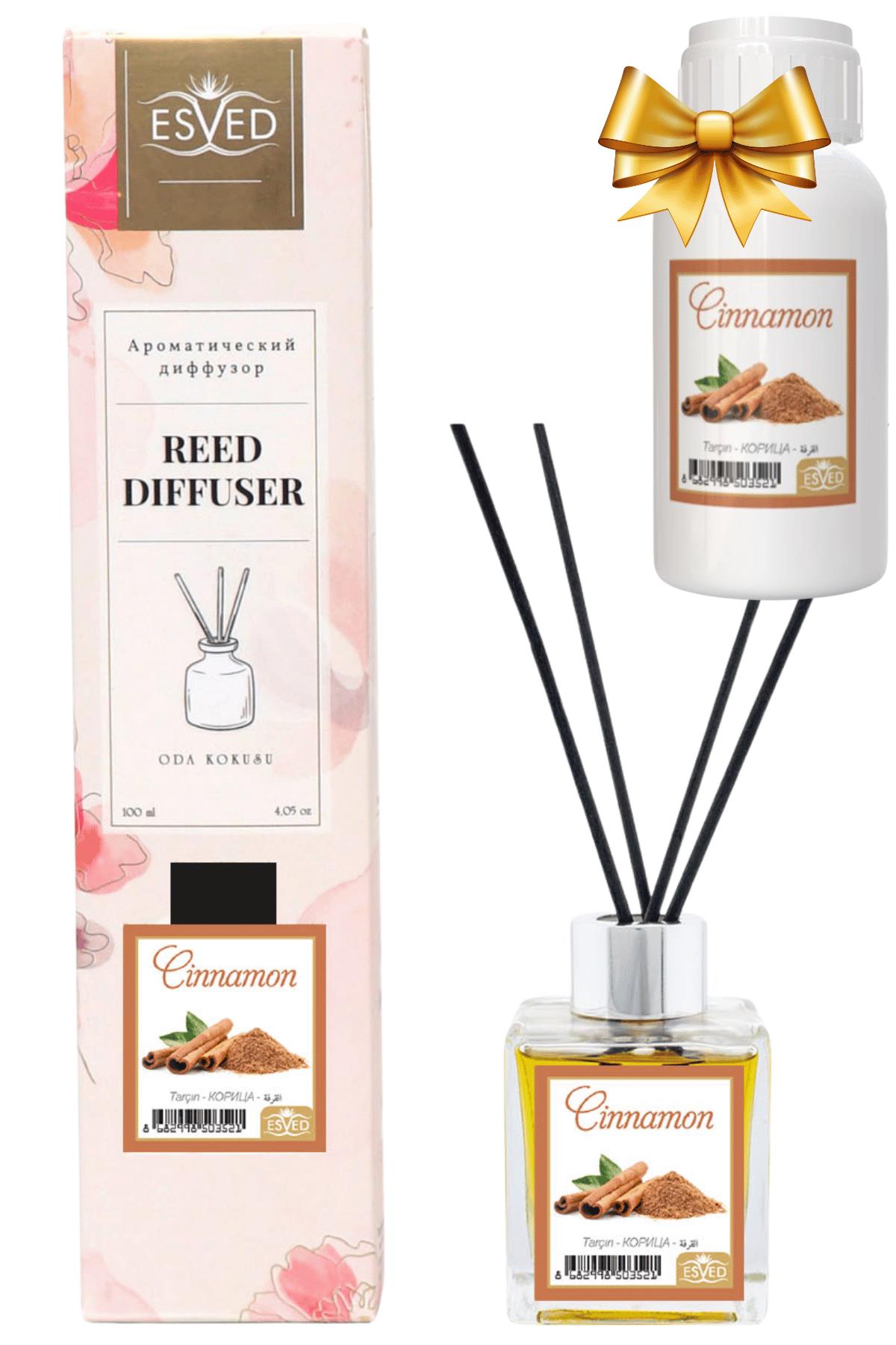 Tarçın Kokusu 100 Ml Çubuklu Oda Kokusu Yedek Dolum Şişesi Hediyeli