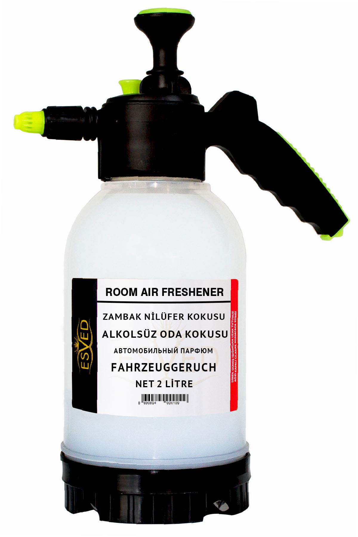 Zambak Nilüfer Kokusu Alkolsüz Oda Parfümü, 2 Litre Pompalı Ortam Kokusu Araç, Ev ve İşyeri Kokusu